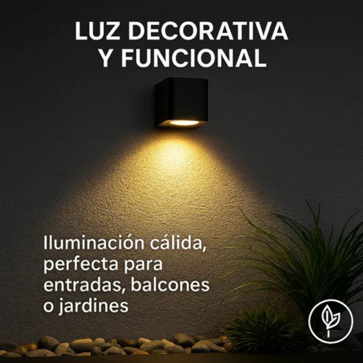 Aplique Luz Exterior Curvo Pared Unidireccional Resiste Agua