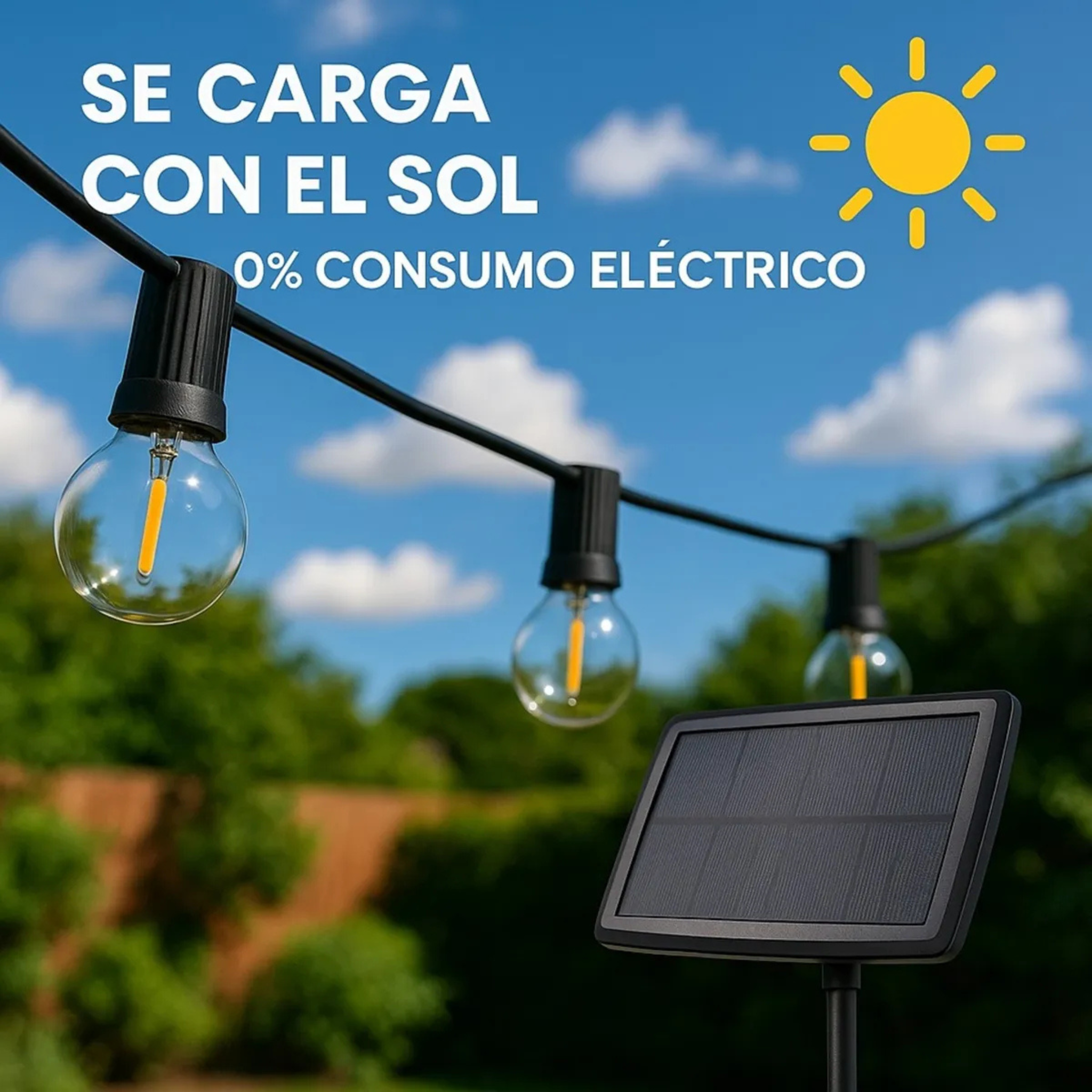Guirnalda Luces Solar Exterior