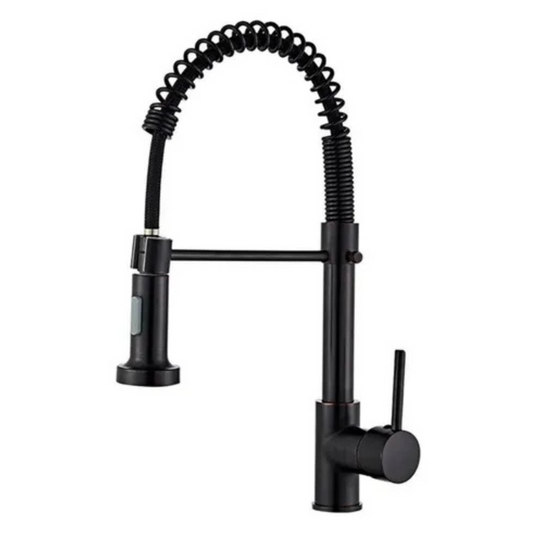 Canilla Grifo Monocomando Flexible Extensible Cocina Mesada color Negro