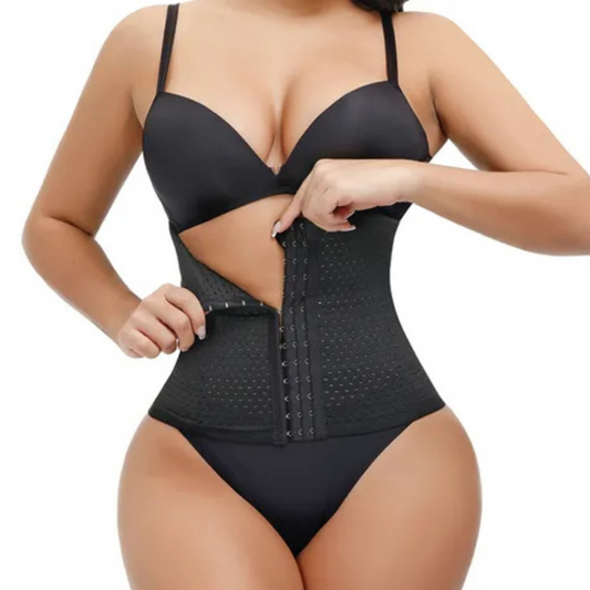 Faja Corset Modelador Reductor Cintura Con Ballenas M hasta 3XL Negro&Beige cod 2566