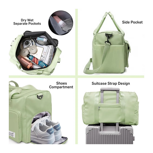 Bolso deportivo de viaje o gimnasio color verde