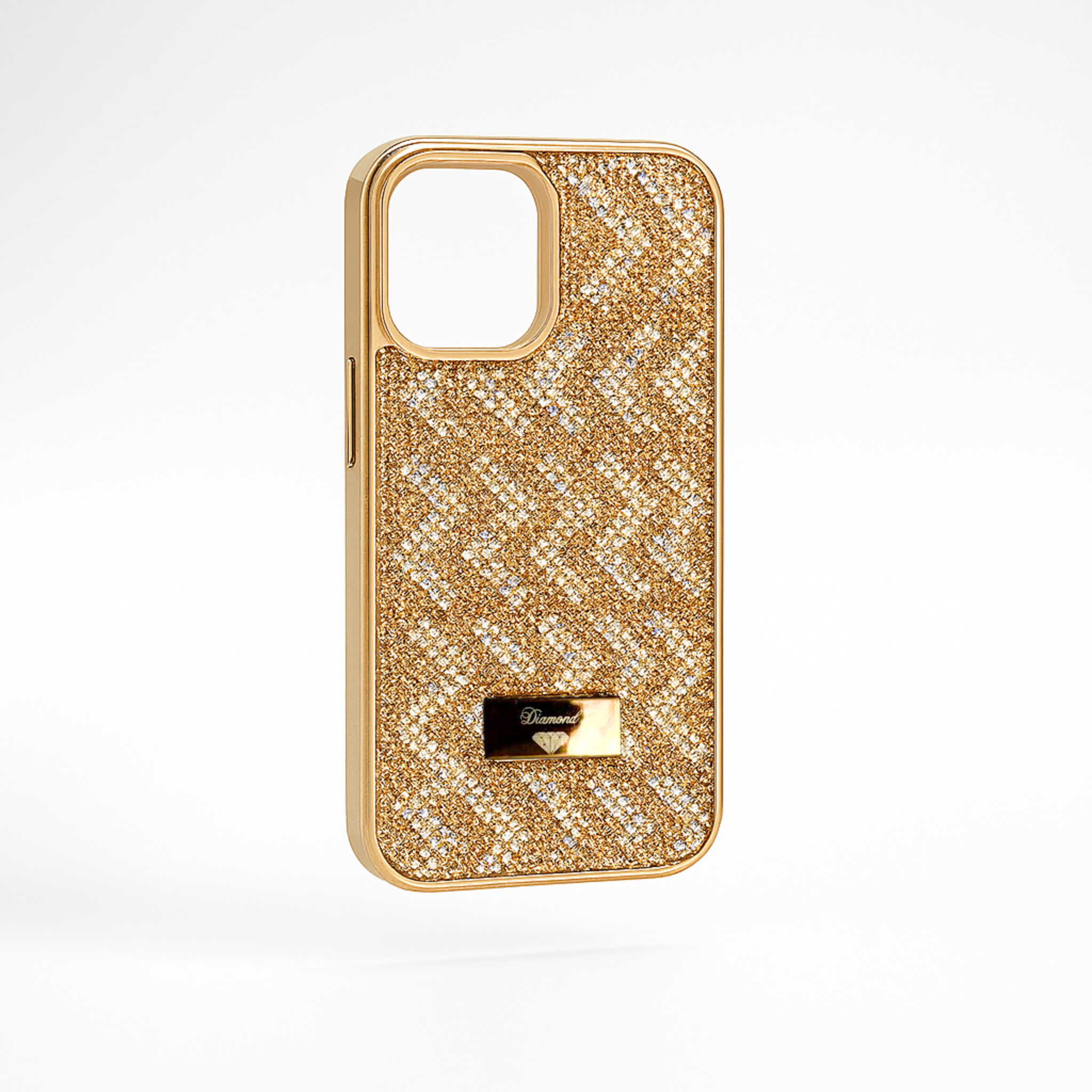 Funda Para Iphone Diamond Case con Brillos color Dorado