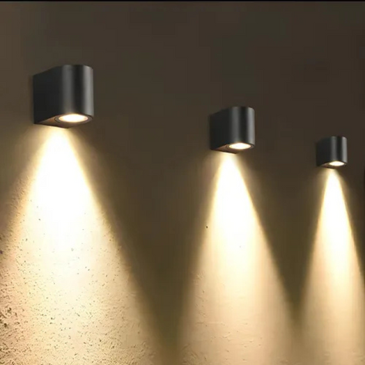 Aplique Luz Exterior Curvo Pared Unidireccional Resiste Agua
