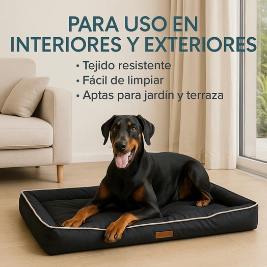 Cucha Cama Acolchada Impermeable Mascota Perro Chico Talle S Negro Liso