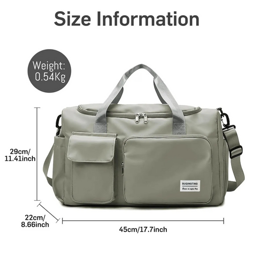 Bolso deportivo de viaje o gimnasio color Gris