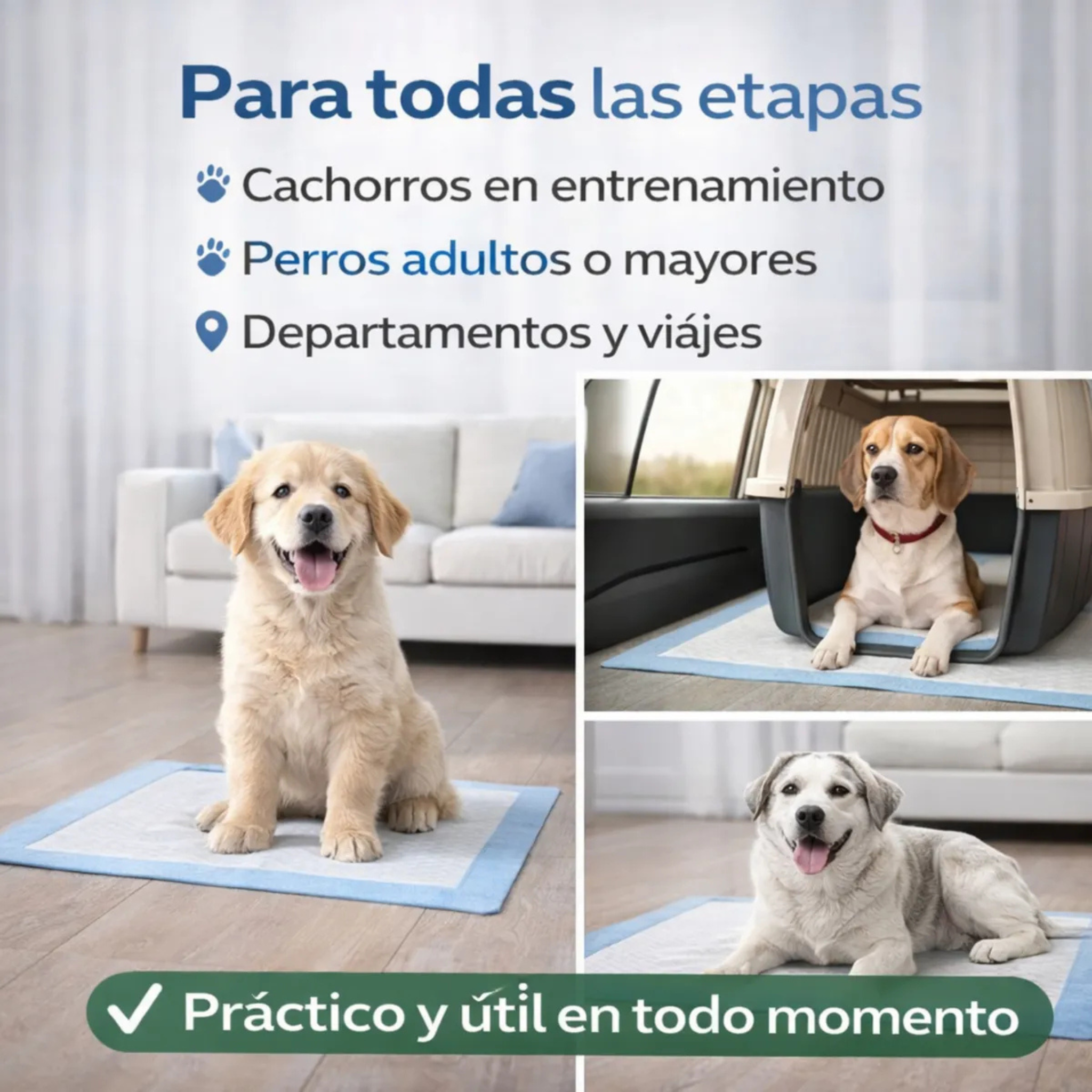 Pañales de Entrenamiento Para Mascotas Talle S al XL