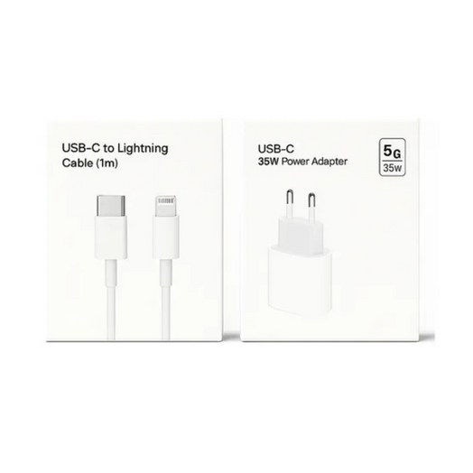 Cargador Para Iphone 11 12 13 14 35w Súper Rápido + Cable 1m Blanco