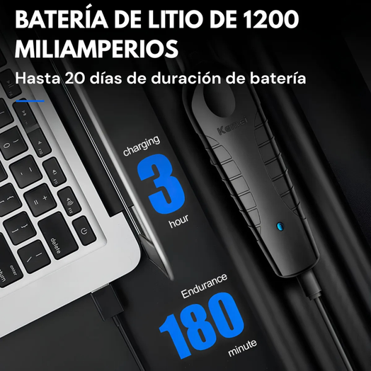 Cortadora De Pelo Profesional Kemei Km-2299 Usb Con Peines Negro