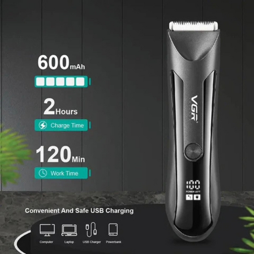 Afeitadora Recortadora Corporal Íntima Cerámica Usb Vgr V951 Negro