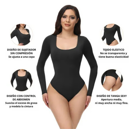 Body Faja Moldeadora Manga Larga color Negro cod P806
