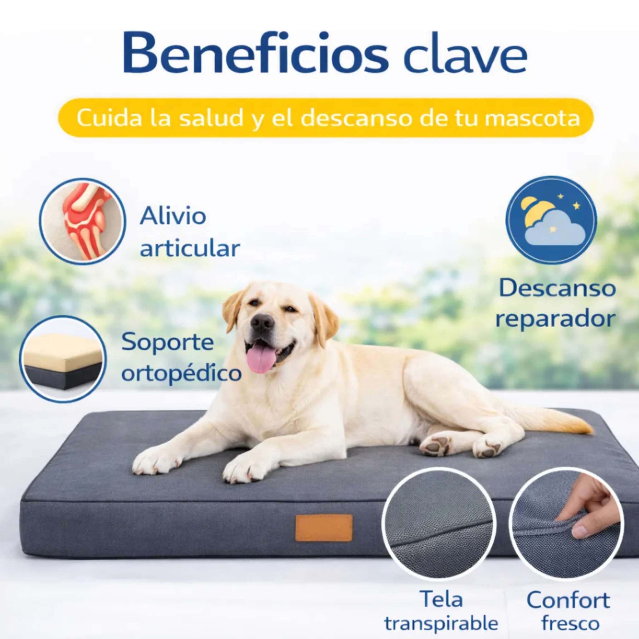 Cama Ortopédica Para Mascotas Invierno/Verano