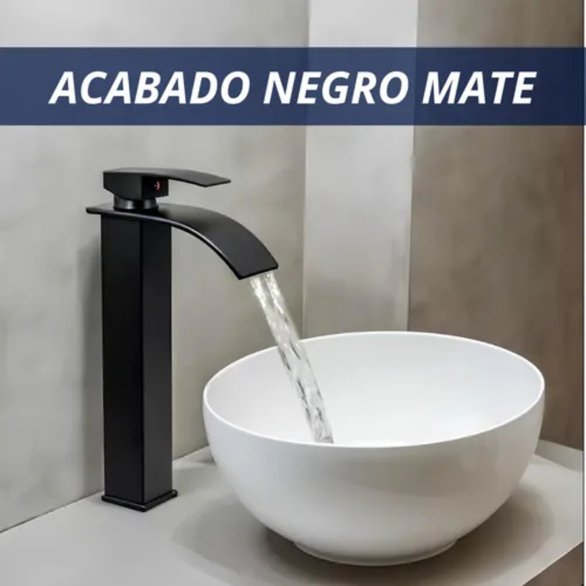 Monocomando Alto Cascada Mezcladora Para Pileta y Bacha de Baño