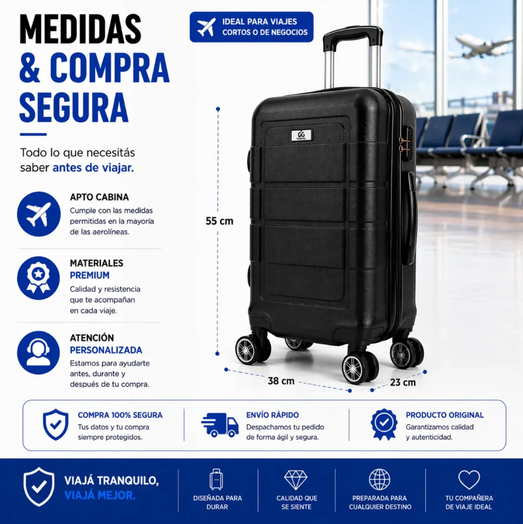 VALIJA CARRY-ON 20” CON USB Y TSA