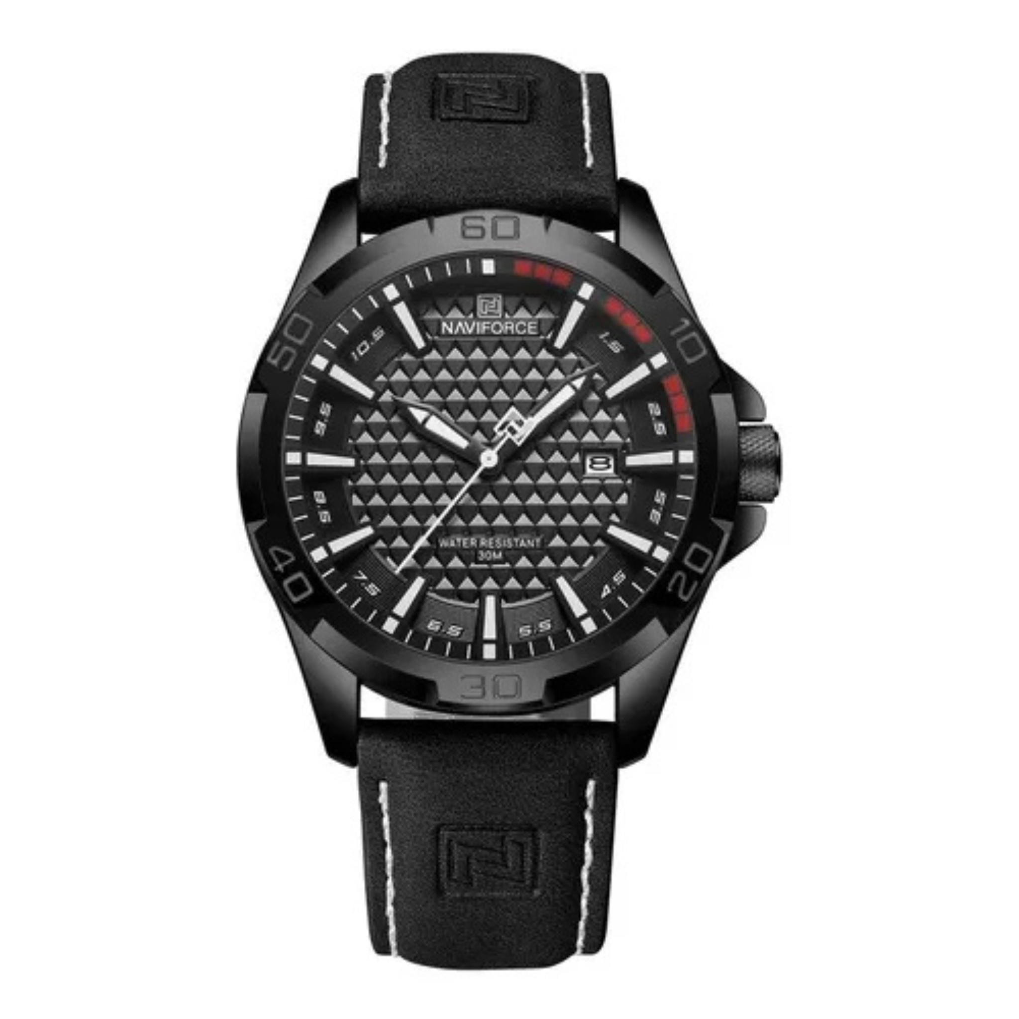 Reloj Naviforce Original de Cuero 8023 color Negro