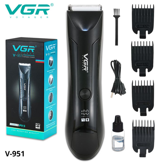 Afeitadora Recortadora Corporal Íntima Cerámica Usb Vgr V951 Negro