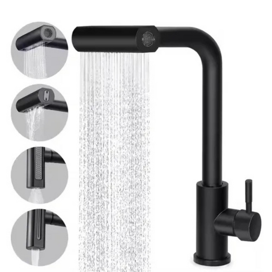 Grifo de Cocina Monocomando Canilla Extensible Plata O Negro Negro Mate