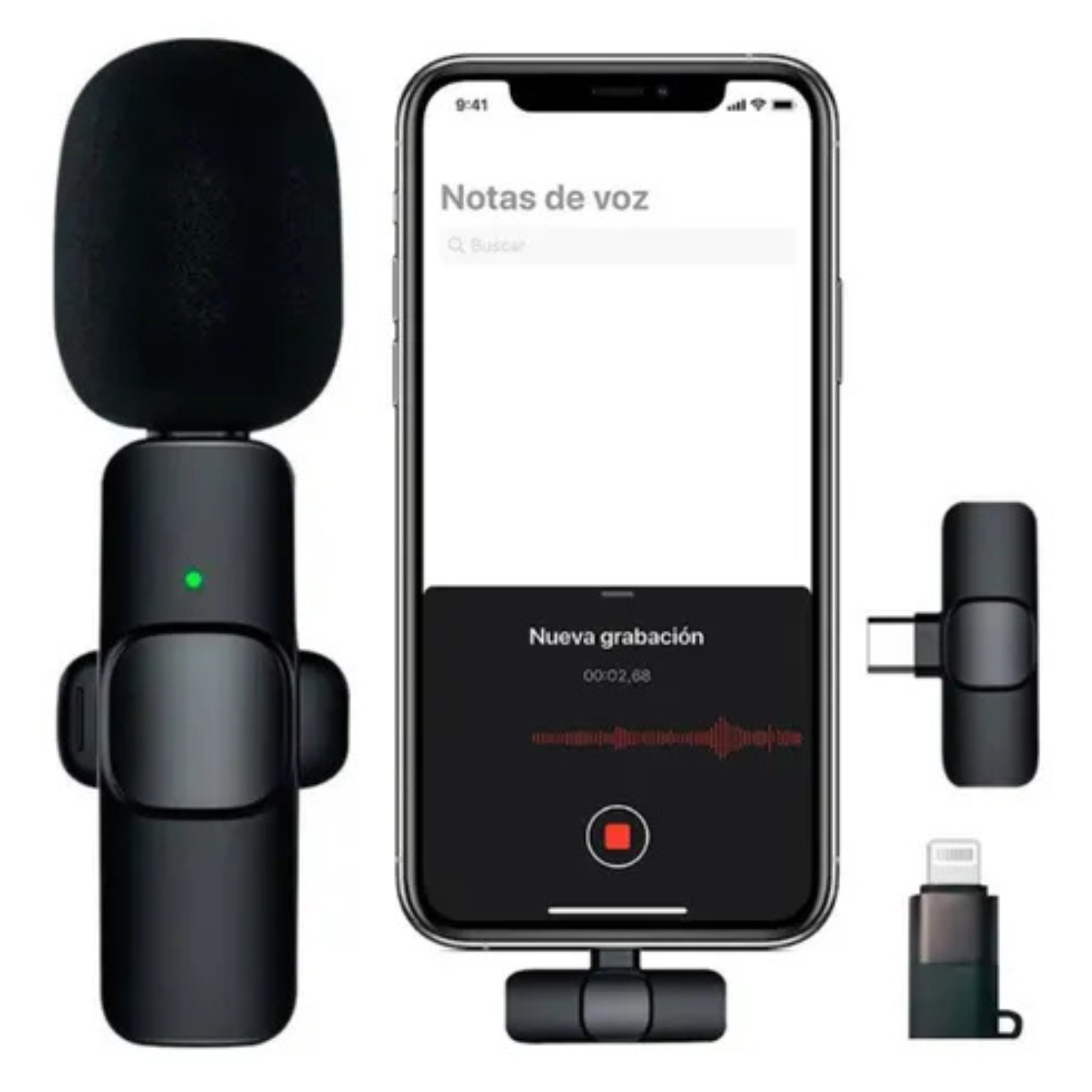 Micrófono Doble Inalámbrico Para Celular Compatible con Iphone y Android