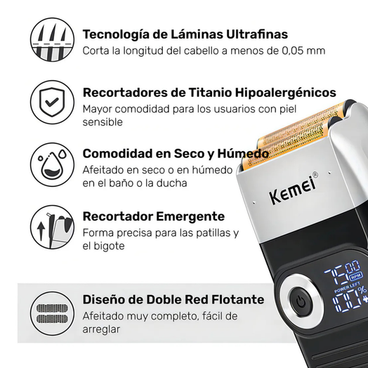 Afeitadora Kemei KM-2026 negra