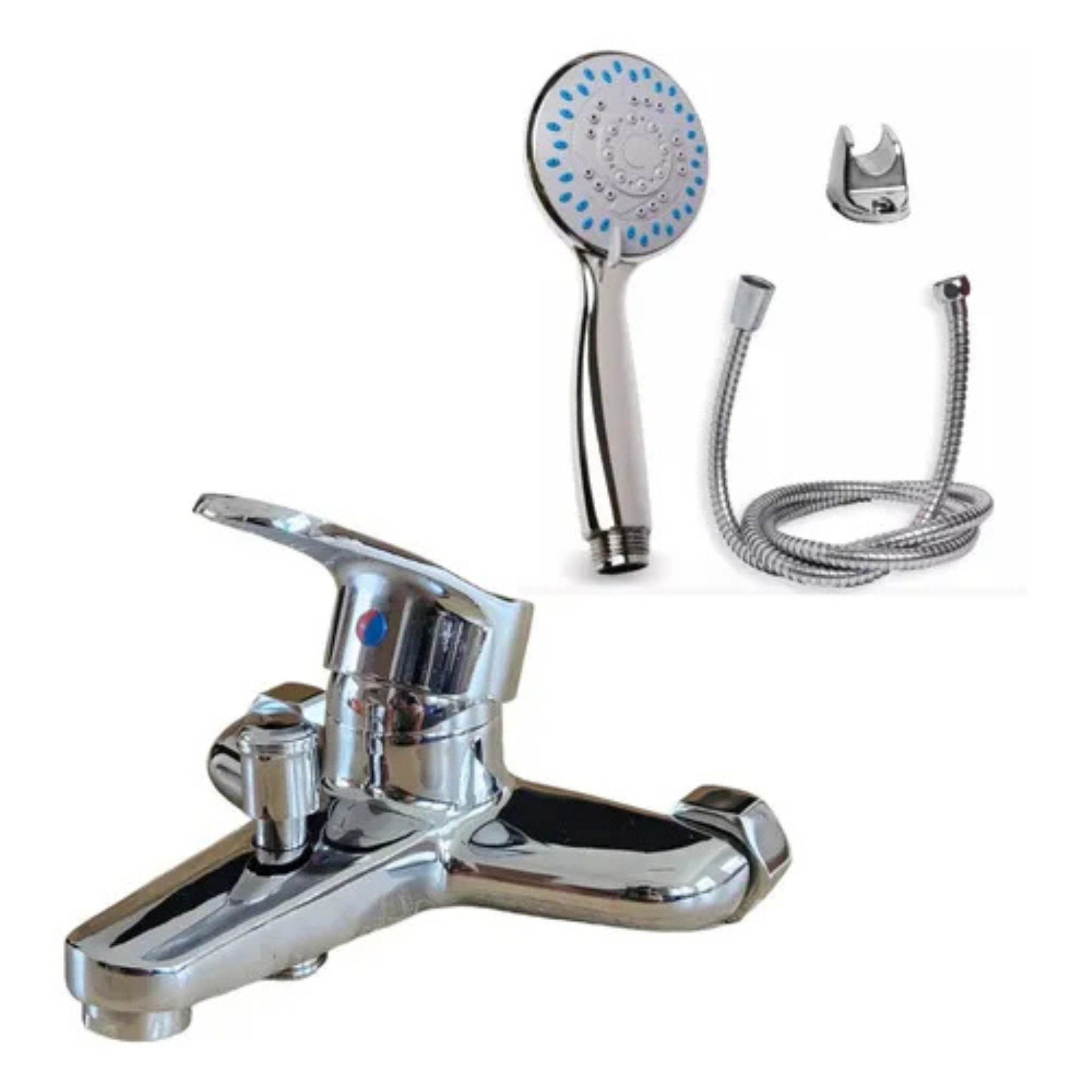 Kit Ducha Monocomando C/ Transmisión Mezcladora Grifería Plateado