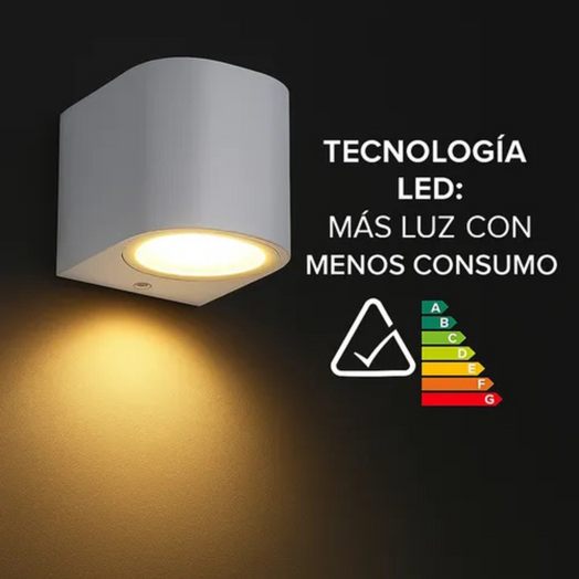 Aplique Luz Exterior Curvo Pared Unidireccional Resiste Agua