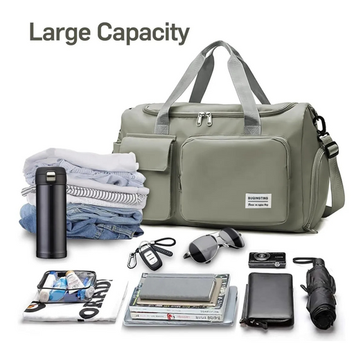 Bolso deportivo de viaje o gimnasio color Gris