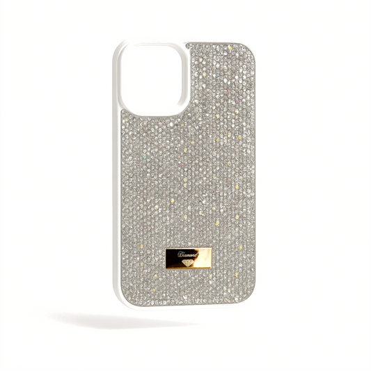 Funda Para Iphone Diamond Case con Brillos color Blanco
