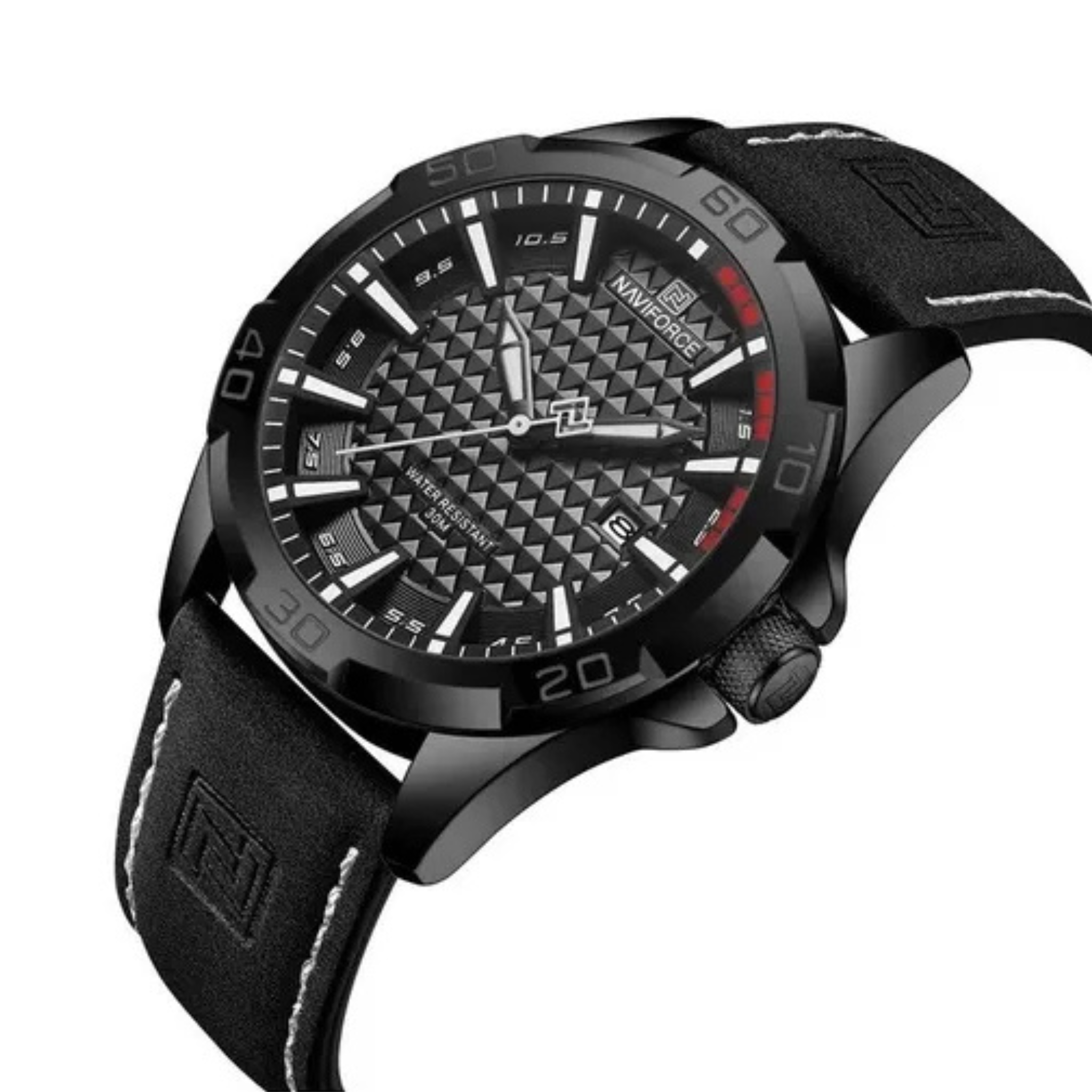 Reloj Naviforce Original de Cuero 8023 color Negro