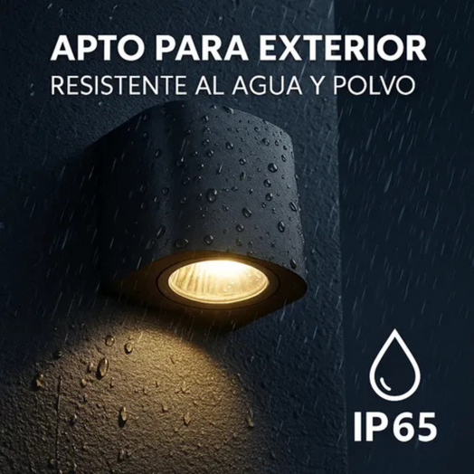 Aplique Luz Exterior Curvo Pared Unidireccional Resiste Agua