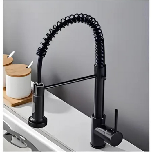 Canilla Grifo Monocomando Flexible Extensible Cocina Mesada color Negro