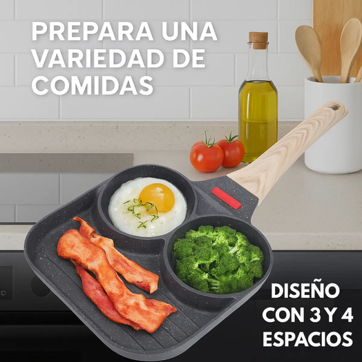 Sarten Antiadherente 3 compartimentos