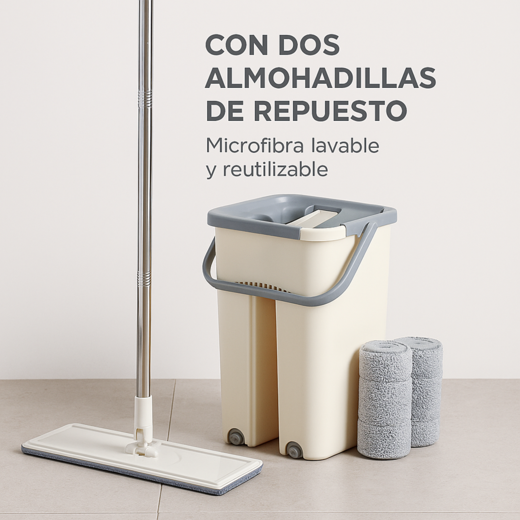 Mopa Trapeador Limpia Pisos con Balde Doble