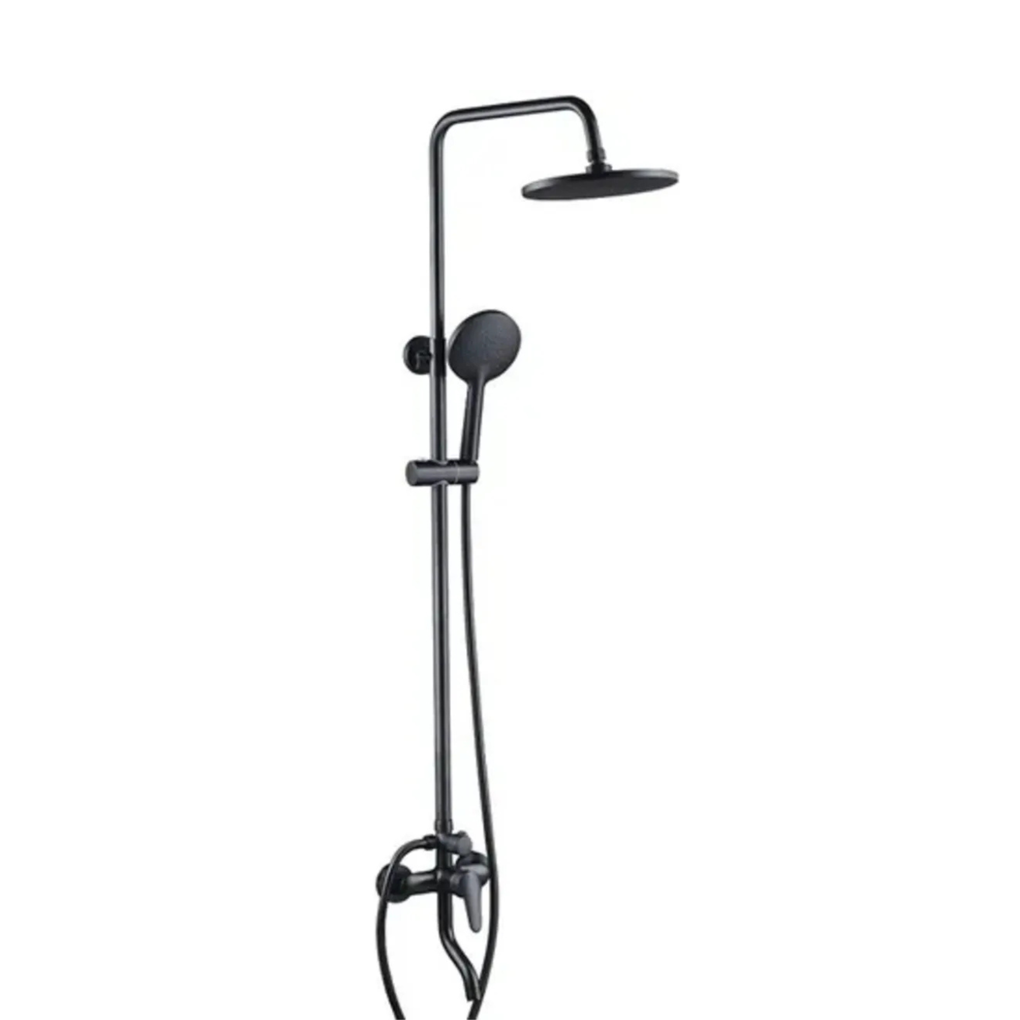 Barral Ducha Columna Negro Acero Inox 3 En 1 Con Monomando