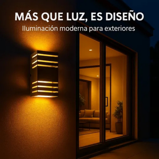 Aplique Spot Exterior Led Integrada Bidireccional Aluminio color Negro