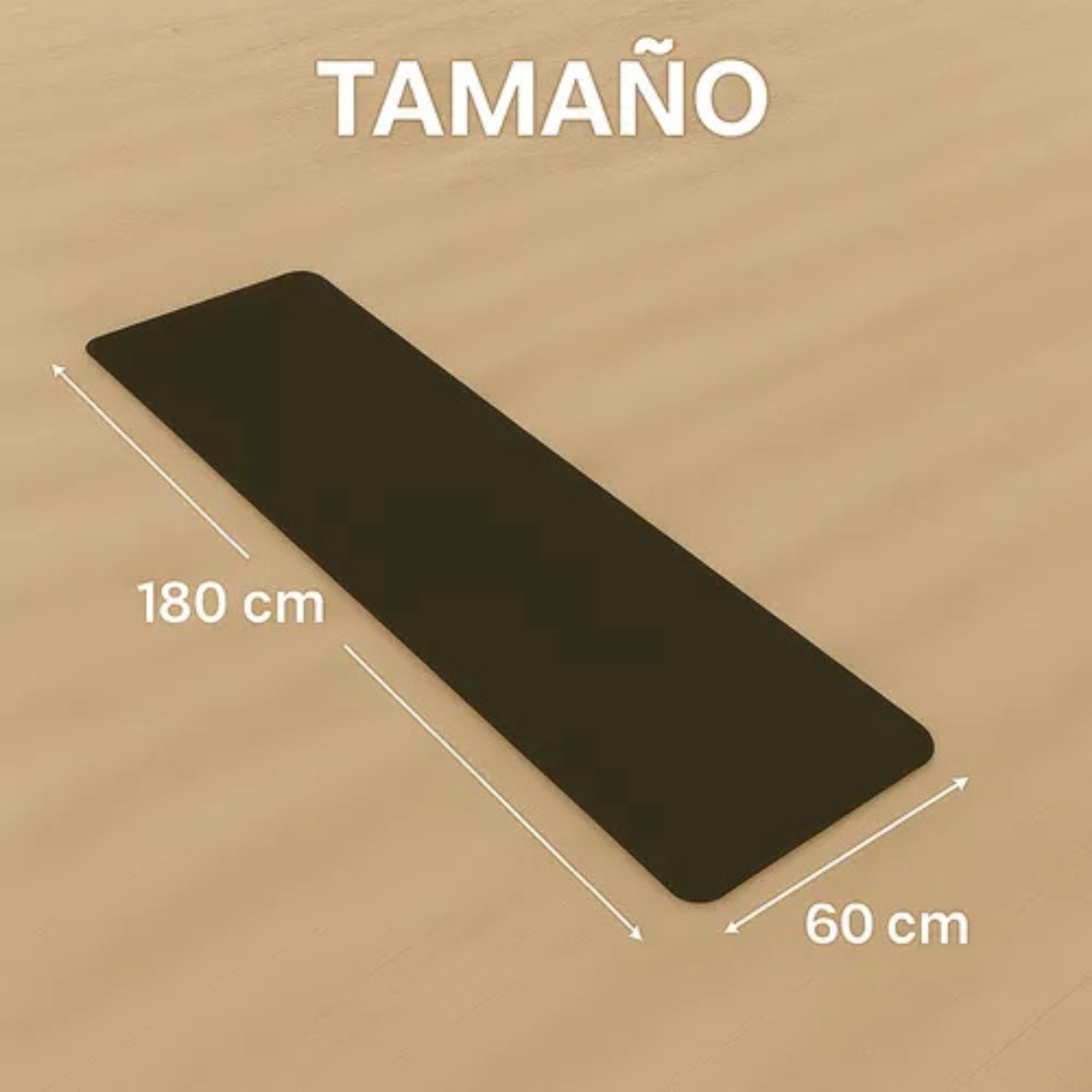 Colchoneta de Yoga Pilates Gimnasia con Cinta Transportadora 10mm Color Negro