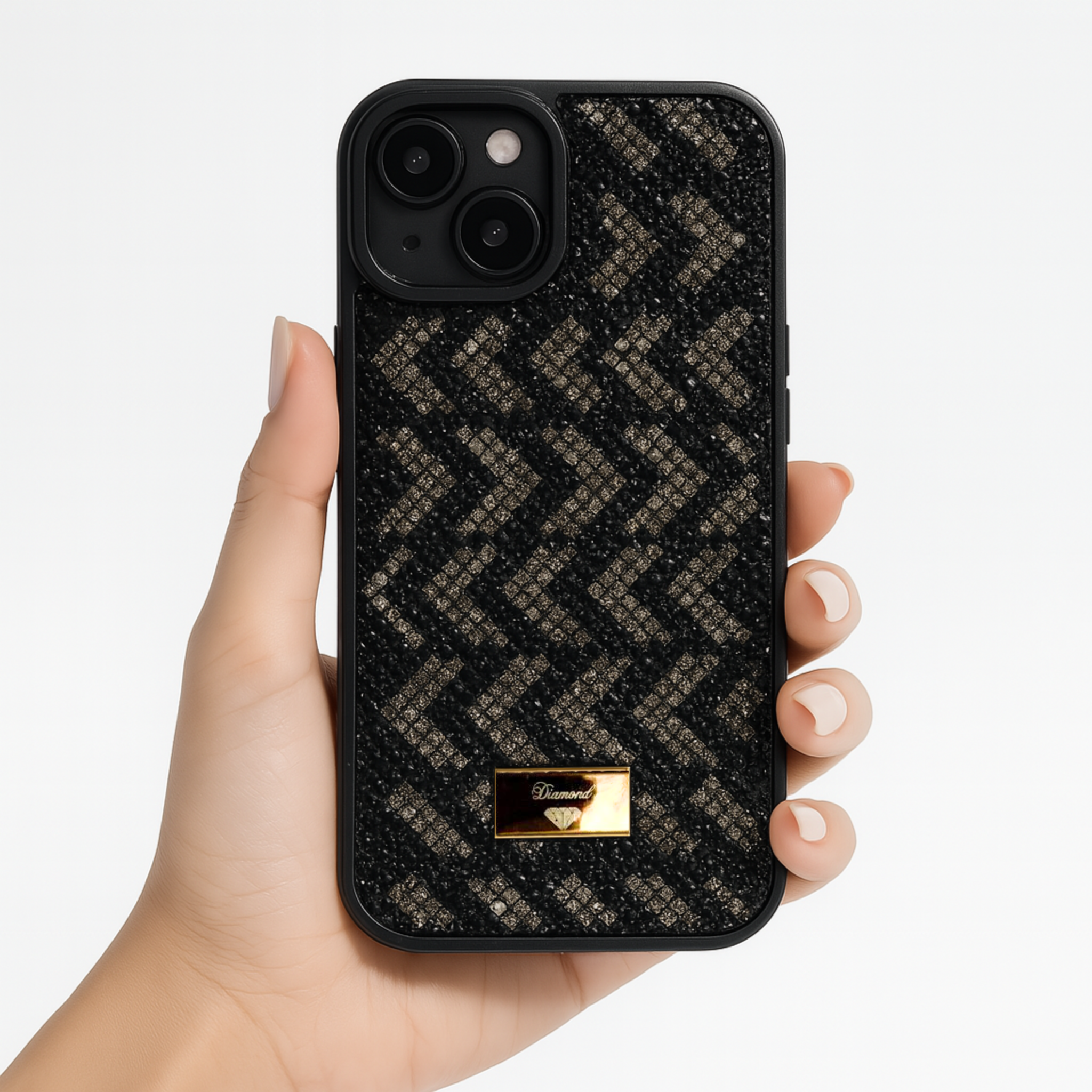Funda Para Iphone Diamond Case con Brillos color Negro