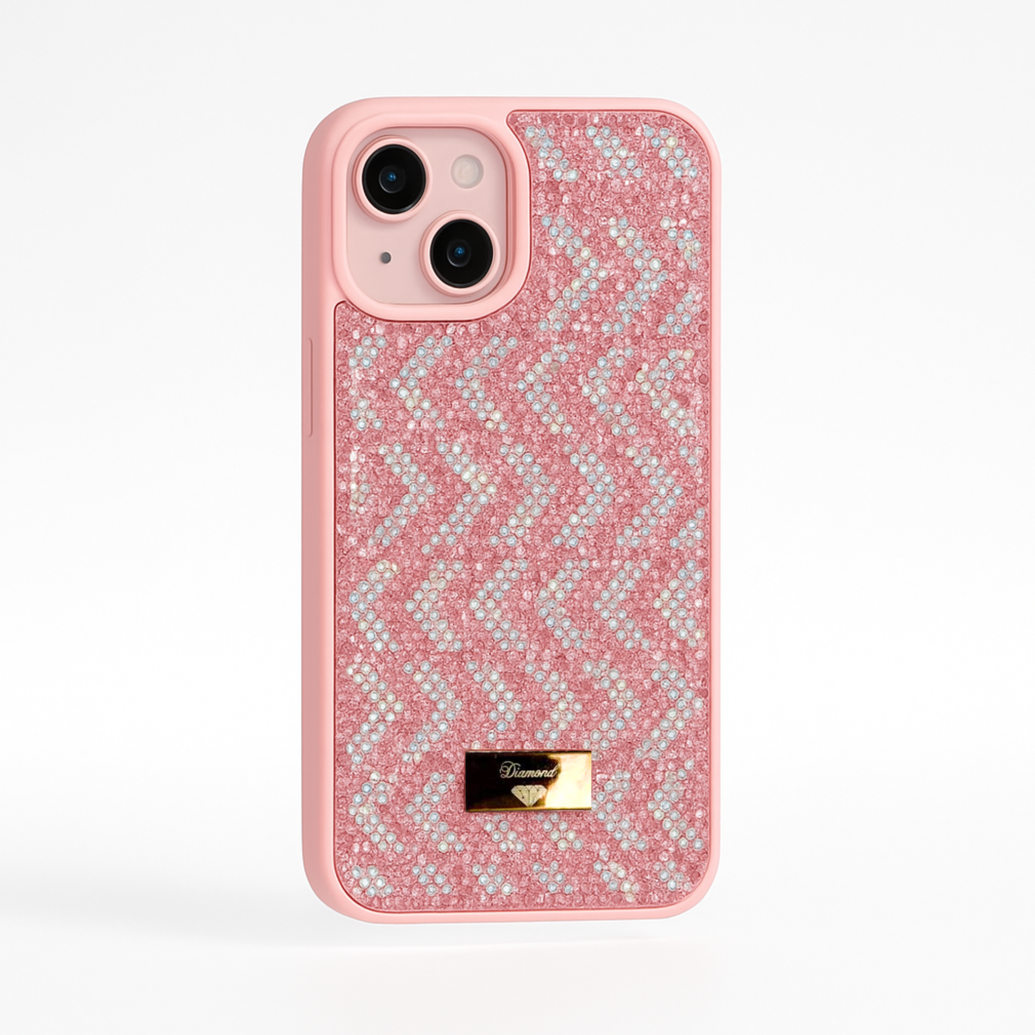 Funda Para Iphone Diamond Case con Brillos color Rosado