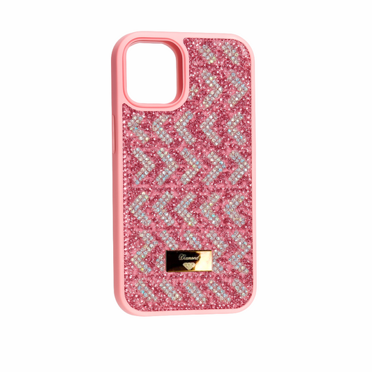Funda Para Iphone Diamond Case con Brillos color Rosado