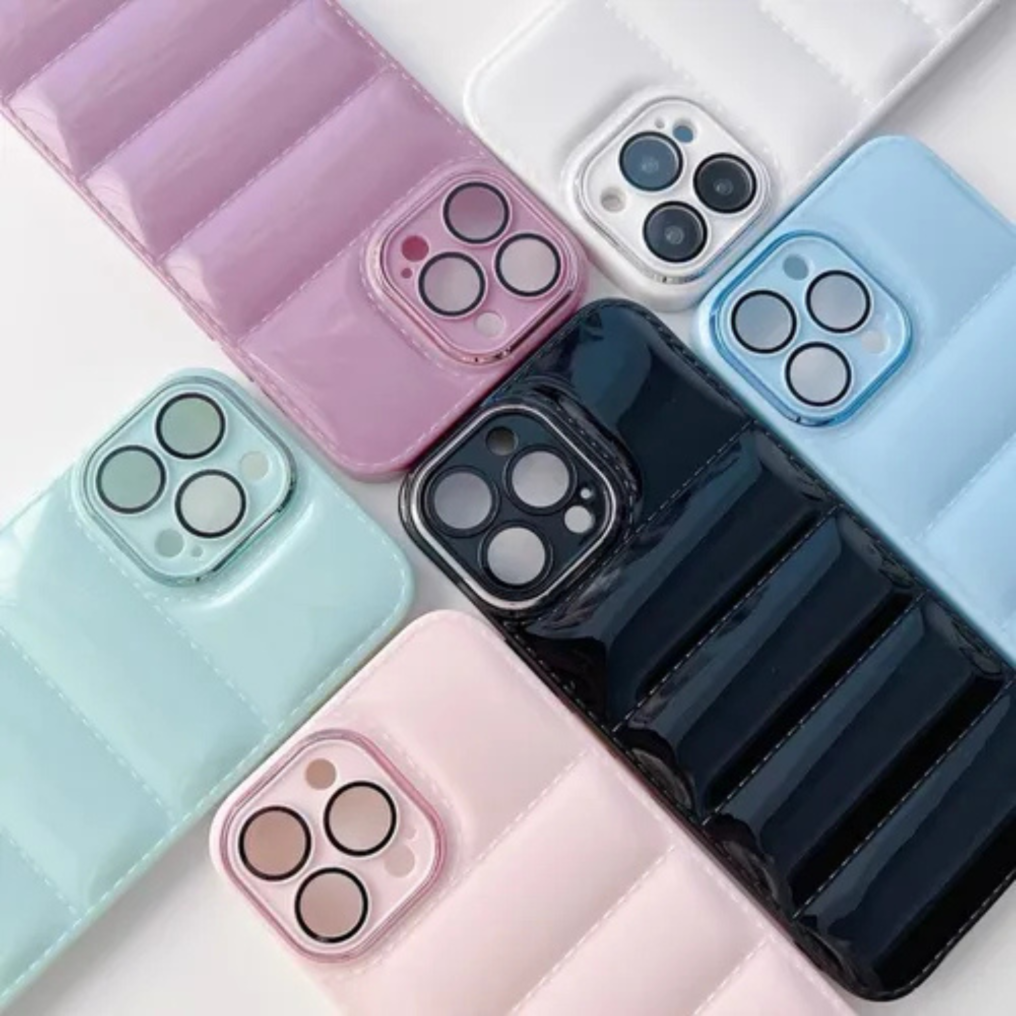 Funda Reforzada Protección para tu Iphone Case Puffer color Azul