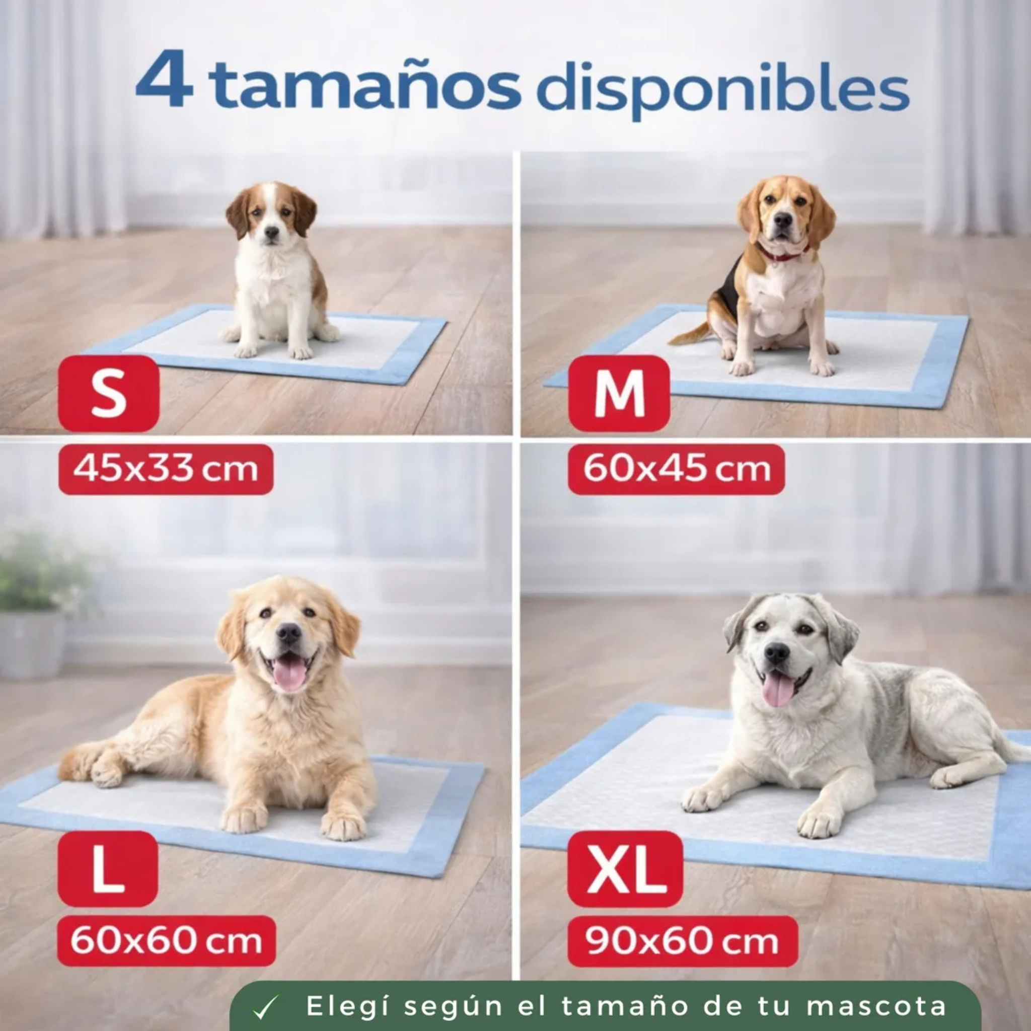 Pañales de Entrenamiento Para Mascotas Talle S al XL