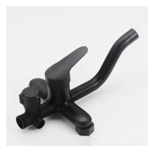 Barral Ducha Columna Negro Acero Inox 3 En 1 Con Monomando