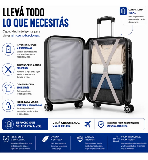 VALIJA CARRY-ON 20” CON USB Y TSA