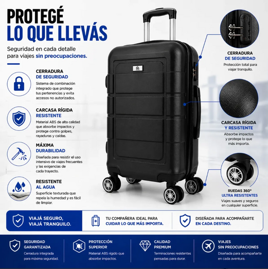 VALIJA CARRY-ON 20” CON USB Y TSA
