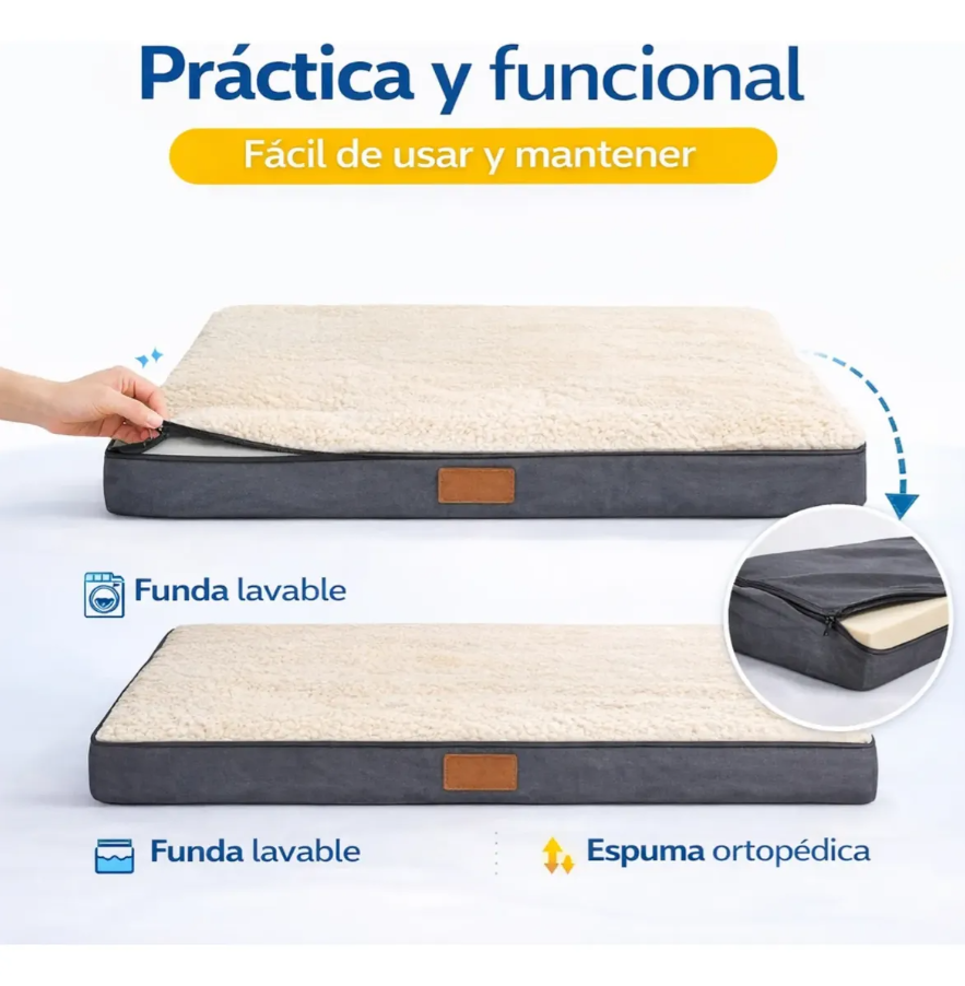 Cama Ortopédica Para Mascotas Invierno/Verano