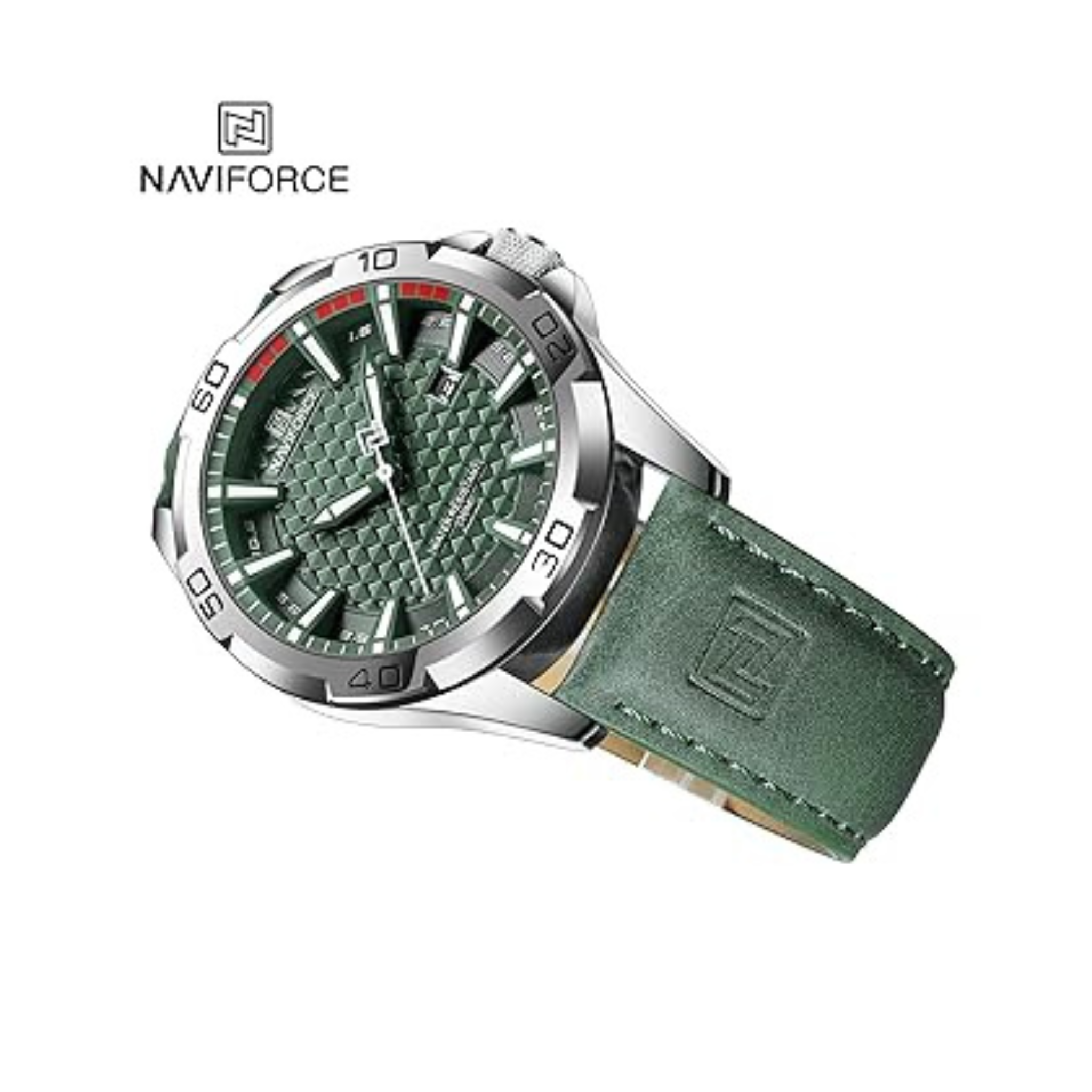 Reloj Naviforce Original de Cuero 8023 color Verde