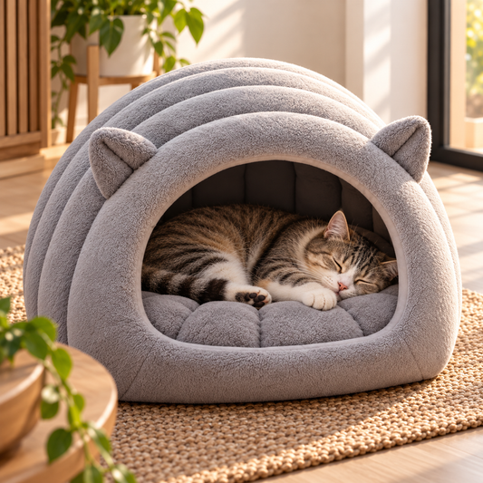 Cama para Gatos Tipo Iglú Acolchada | Refugio Suave y Cómodo – Varios Colores