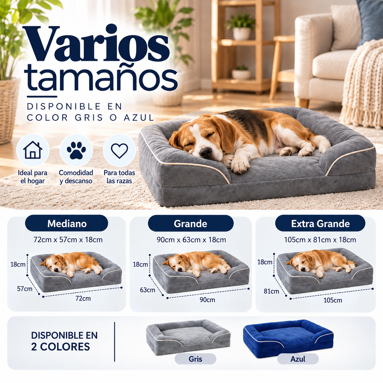 Cama Sofá Ortopédica para Perros | Máximo Confort y Descanso