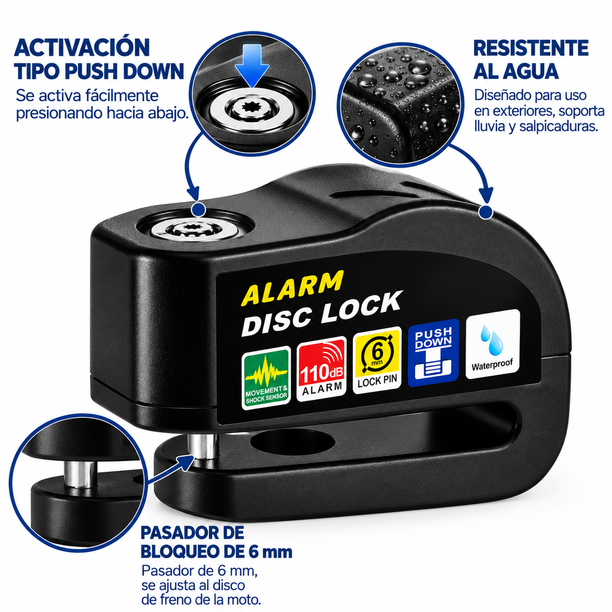 Candado con Alarma para Moto y Bicicleta