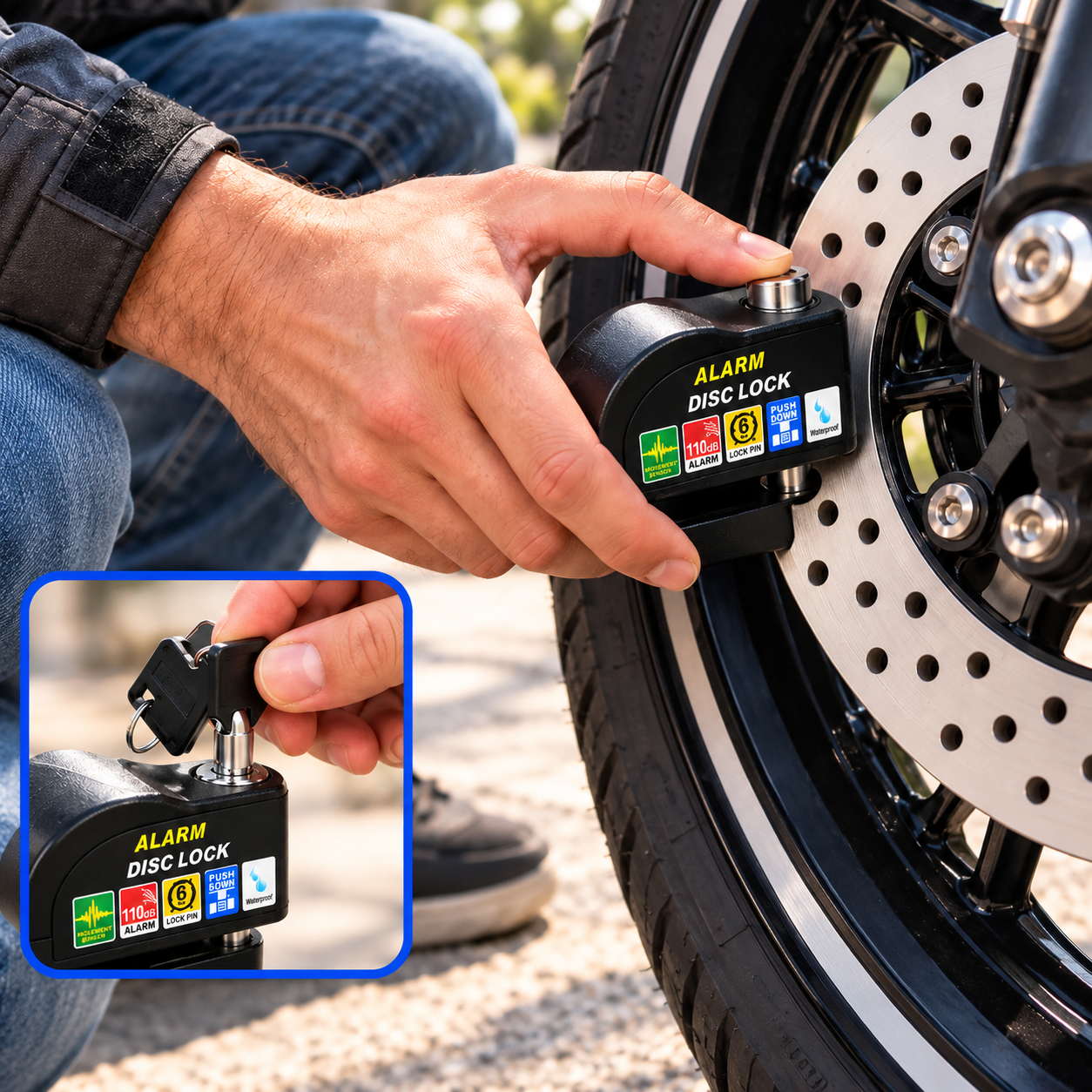 Candado con Alarma para Moto y Bicicleta