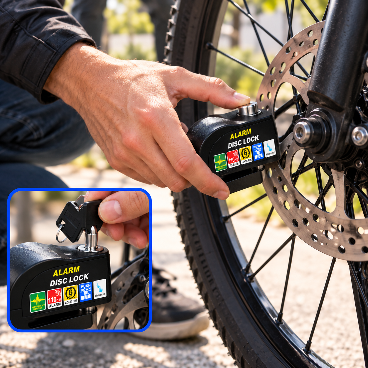 Candado con Alarma para Moto y Bicicleta