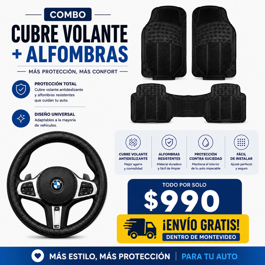 CUBRE VOLANTES + ALFOMBRAS UNIVERSALES ( COMBO 1 )
